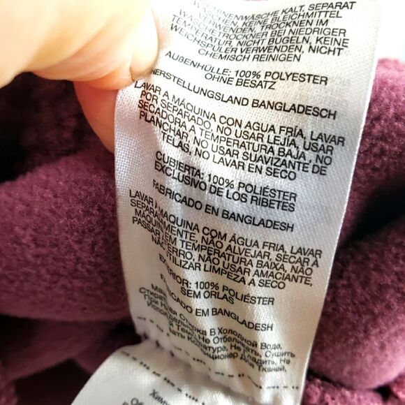 Women's Columbia NWT Purple Maroon Fleece Long Midi Button Up Jacket SZ 2XL - Picture 11 of 11